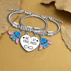 Best Friends Heart Charm Bracelet‎ Set